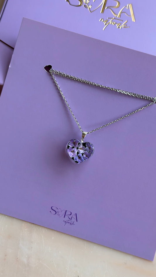 Sora Naturale | Real Pressed Alyssum Heart Necklace