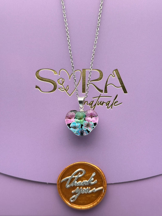 Sora Naturale | Real Pressed Alyssum Heart Necklace