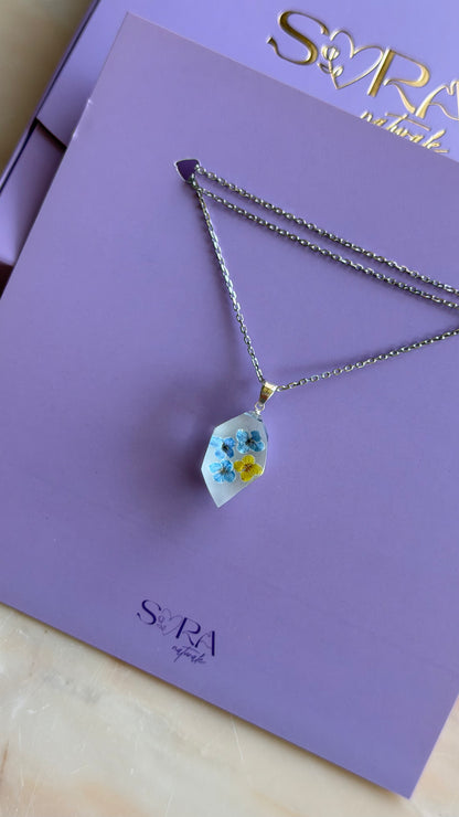 Sora Naturale | Real Pressed Alyssum Frosted White Necklace