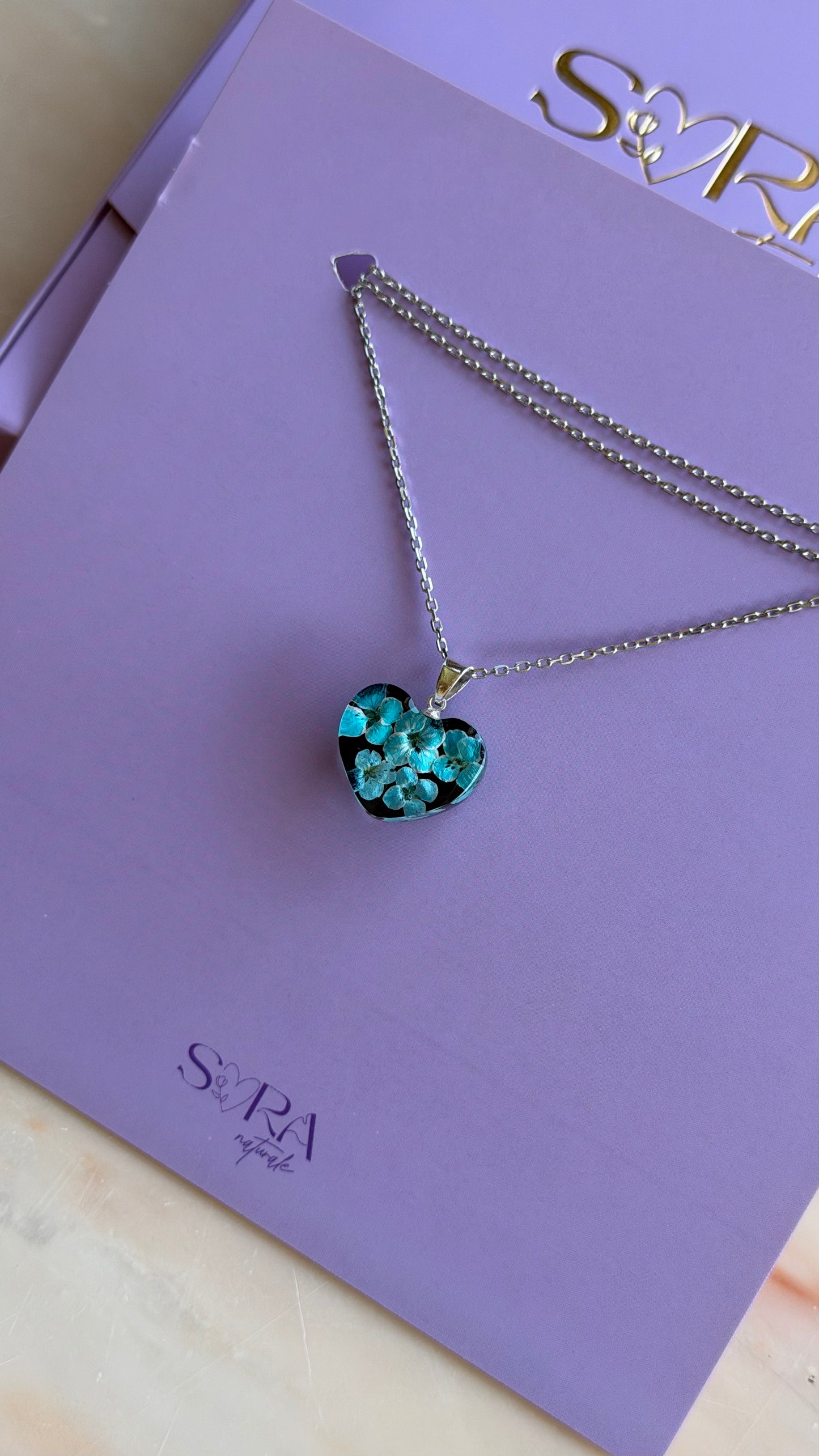 Sora Naturale | Real Pressed Alyssum Heart Necklace