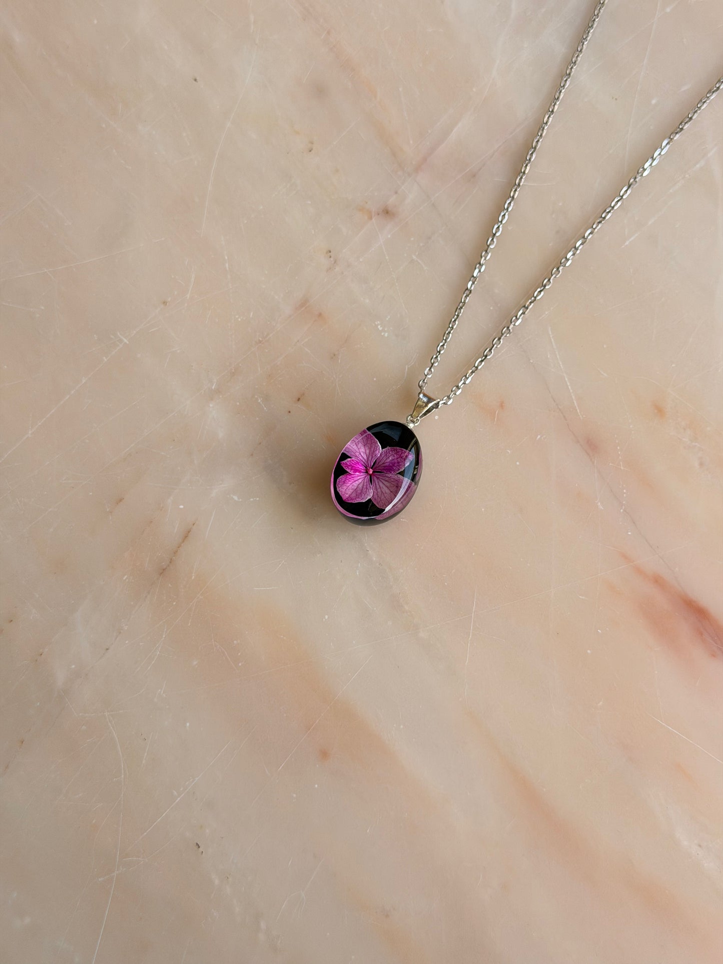 Sora Naturale | Real Pressed Hydrangea Necklace (One-of-a-Kind)