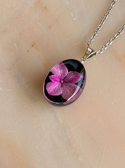 Sora Naturale | Real Pressed Hydrangea Necklace (One-of-a-Kind)