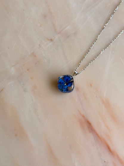 Sora Naturale | Real Pressed Viola Necklace - Square (One-of-a-Kind)