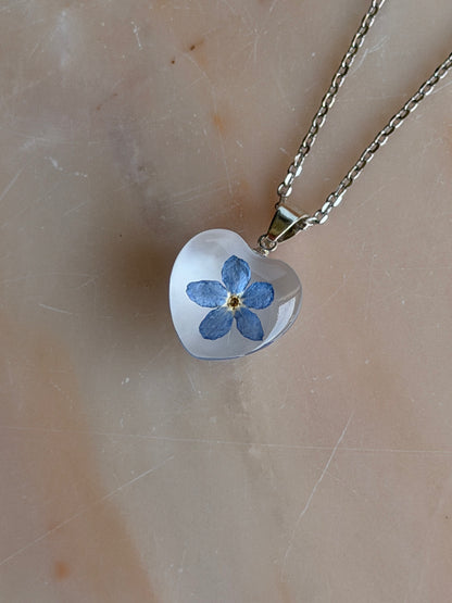 Sora Naturale | Real Pressed Forget-Me-Not Necklace - 1 cm