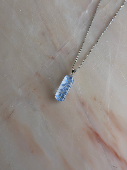 Sora Naturale | Real Pressed Forget-Me-Not Necklace - Slim