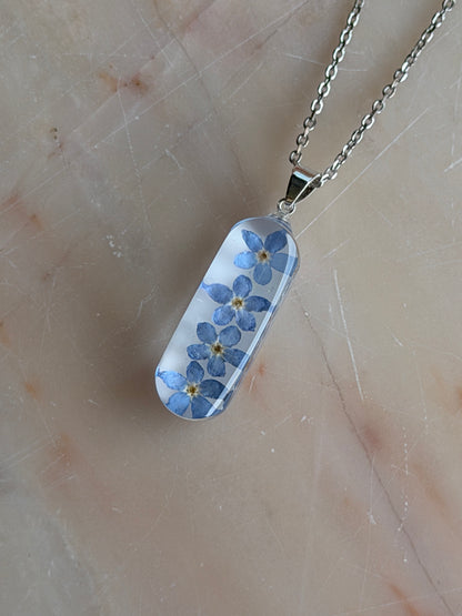 Sora Naturale | Real Pressed Forget-Me-Not Necklace - Slim
