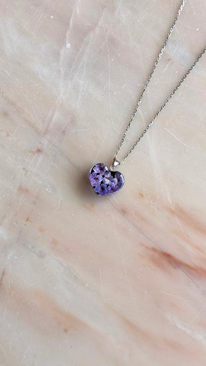 Sora Naturale | Real Pressed Alyssum Heart Necklace