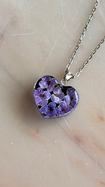 Sora Naturale | Real Pressed Alyssum Heart Necklace
