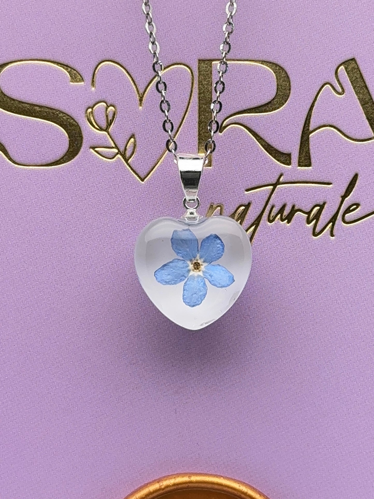 Sora Naturale | Real Pressed Forget-Me-Not Necklace - 1 cm