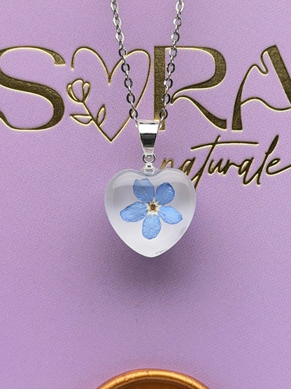 Sora Naturale | Real Pressed Forget-Me-Not Necklace - 1 cm