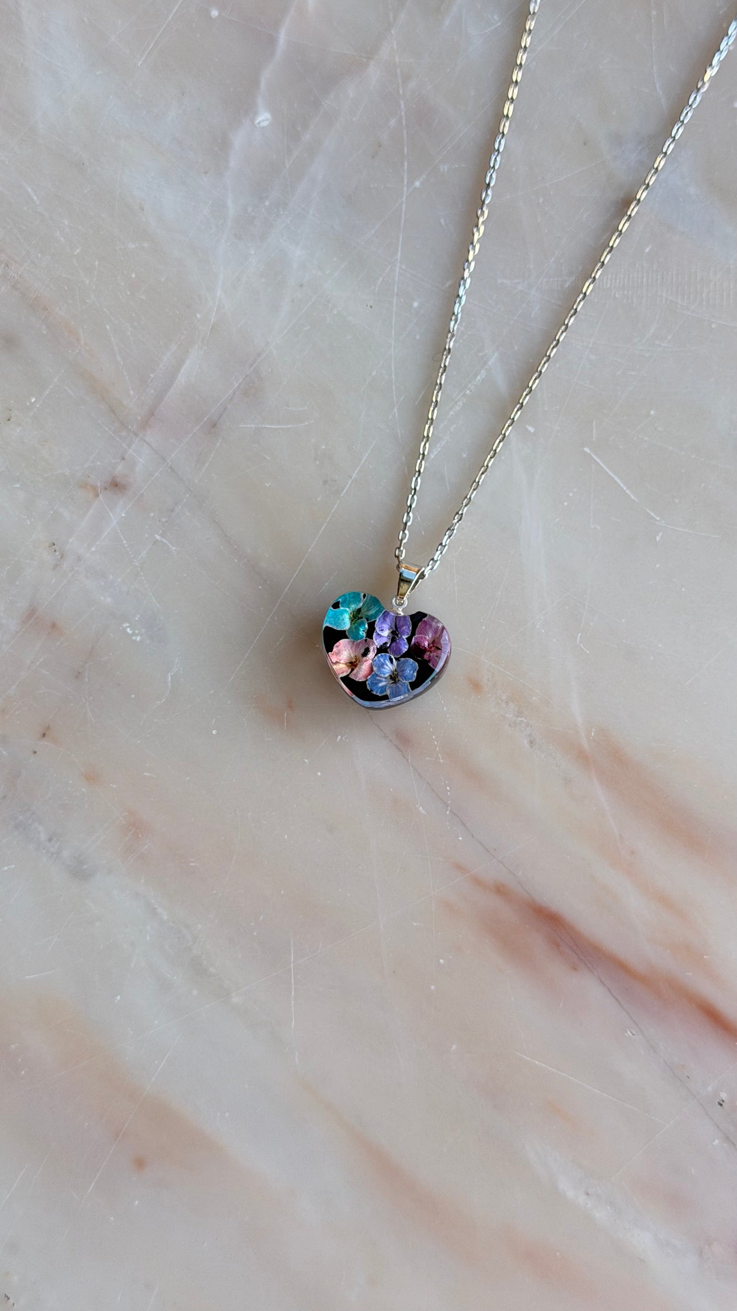 Sora Naturale | Real Pressed Alyssum Heart Necklace