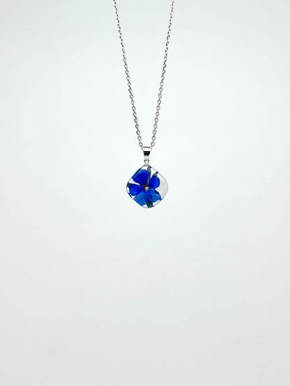 Sora Naturale | Real Pressed Viola Necklace - Square (One-of-a-Kind)