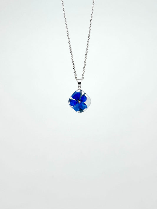 Sora Naturale | Real Pressed Viola Necklace - Square (One-of-a-Kind)