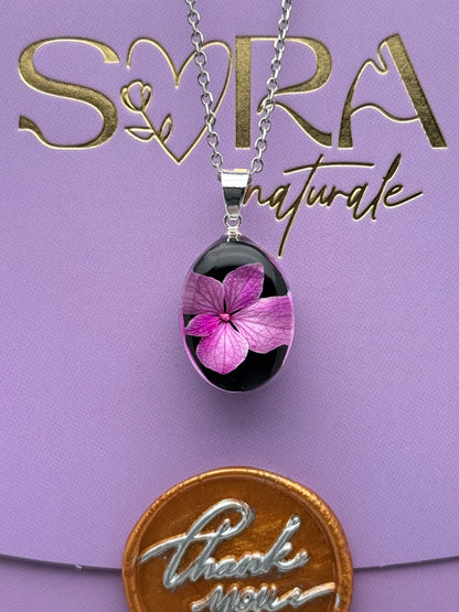 Sora Naturale | Real Pressed Hydrangea Necklace (One-of-a-Kind)