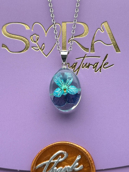 Sora Naturale | Real Pressed Viola Necklace (One-of-a-Kind)