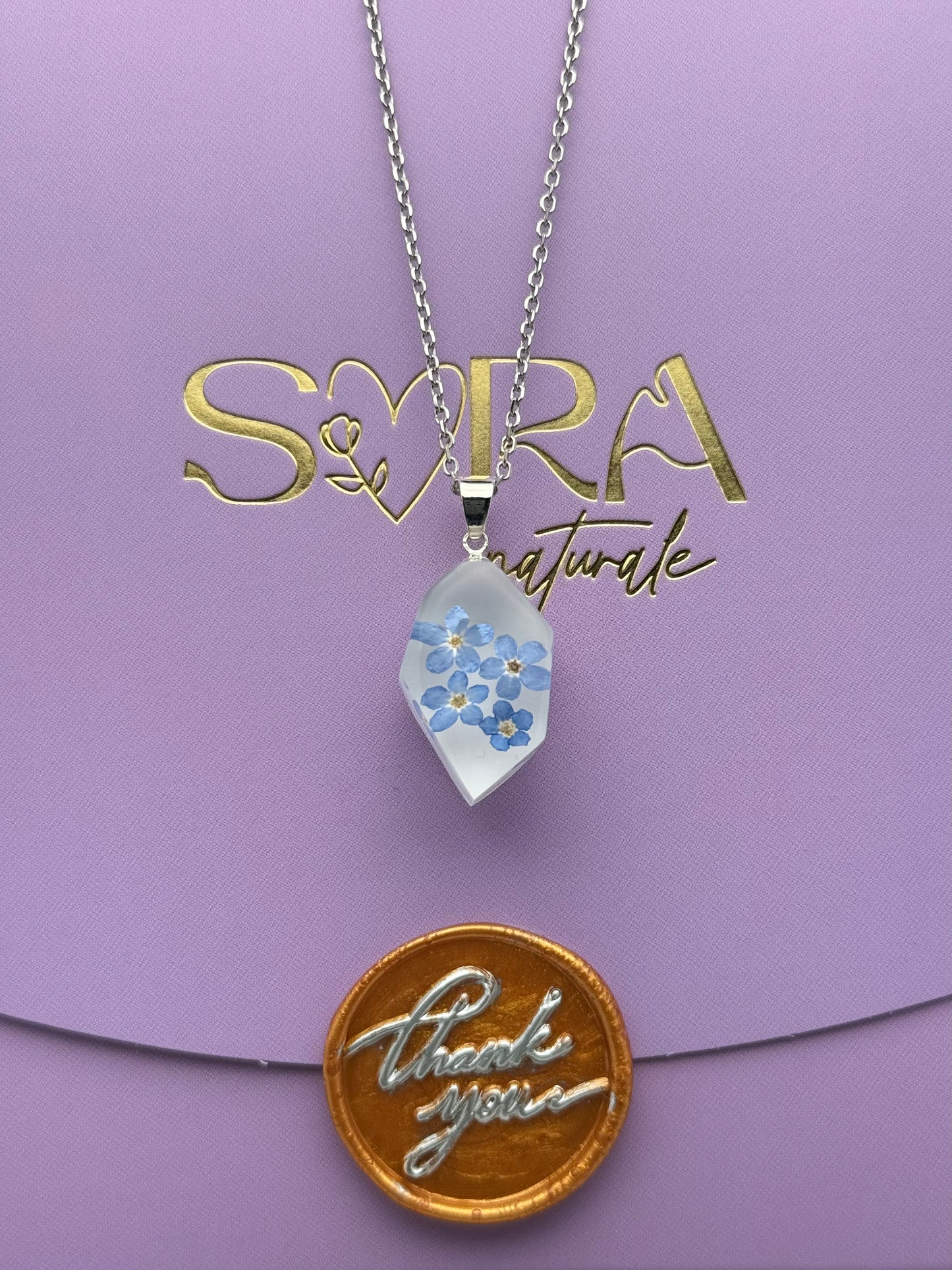 Sora Naturale | Real Pressed Forget-me-not Necklace (One-of-a-Kind)