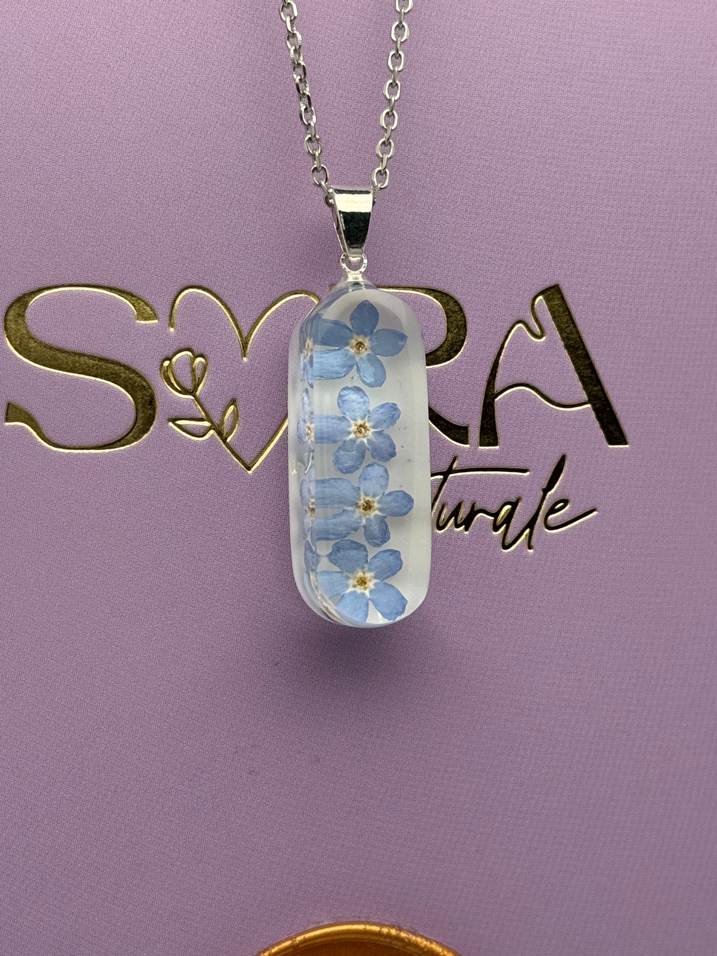 Sora Naturale | Real Pressed Forget-Me-Not Necklace - Slim
