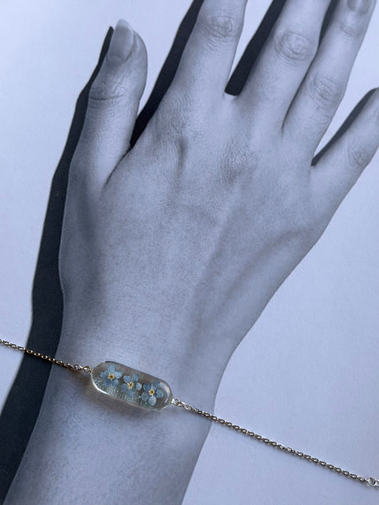 Sora Naturale | Real Pressed Forget-Me-Not Bracelet - Slim