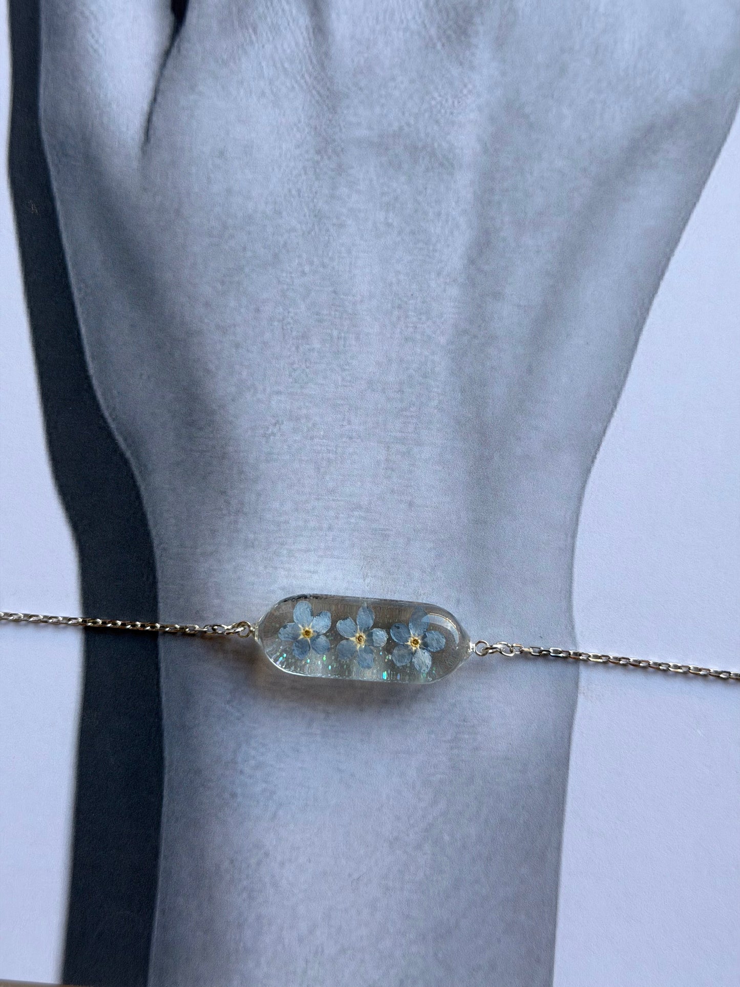 Sora Naturale | Real Pressed Forget-Me-Not Bracelet - Slim