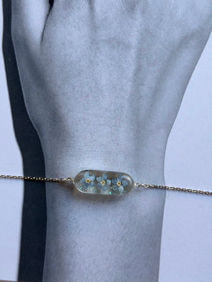 Sora Naturale | Real Pressed Forget-Me-Not Bracelet - Slim