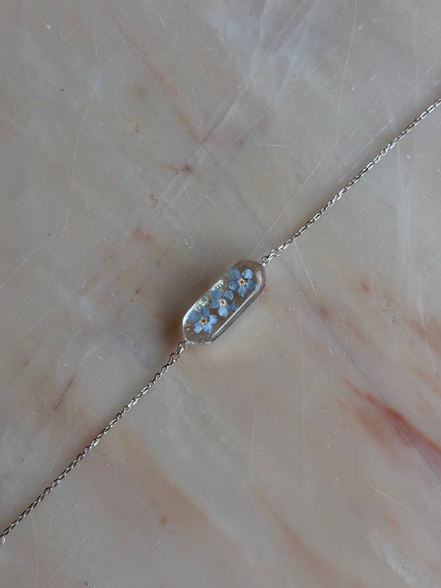 Sora Naturale | Real Pressed Forget-Me-Not Bracelet - Slim