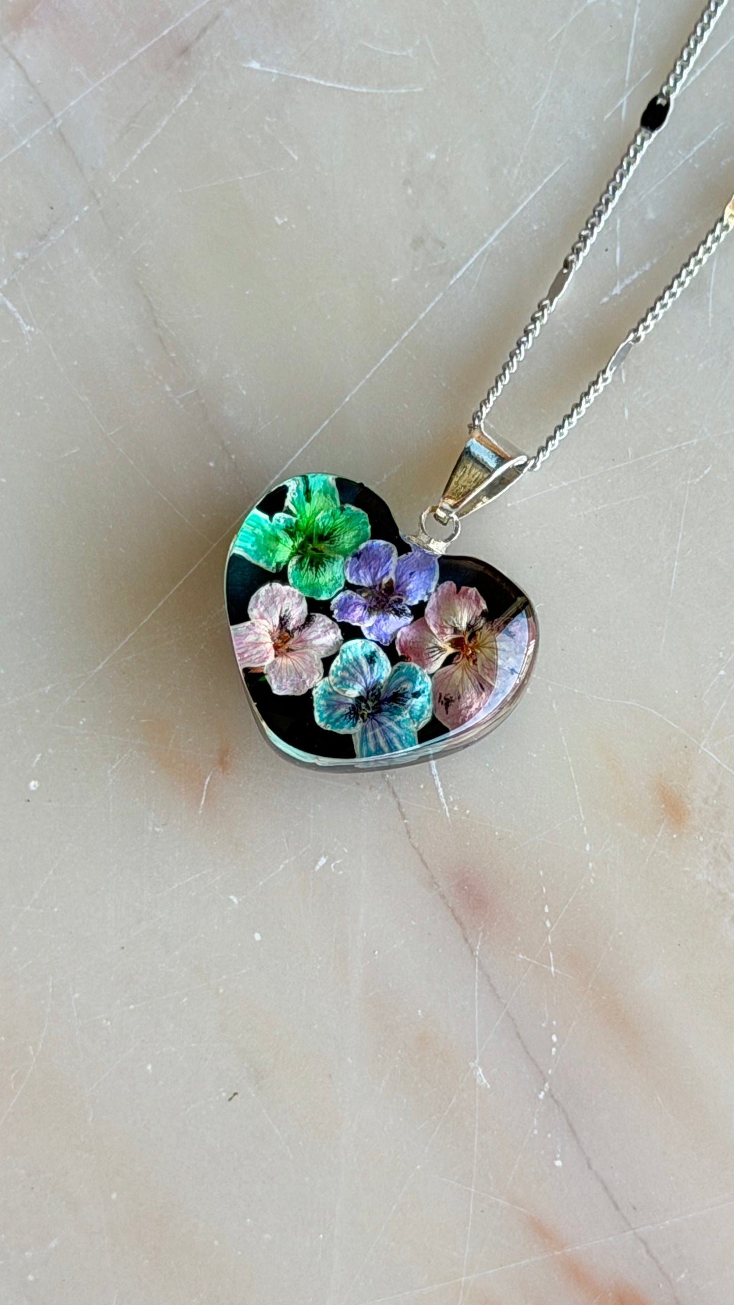 Sora Naturale | Real Pressed Alyssum Heart Necklace