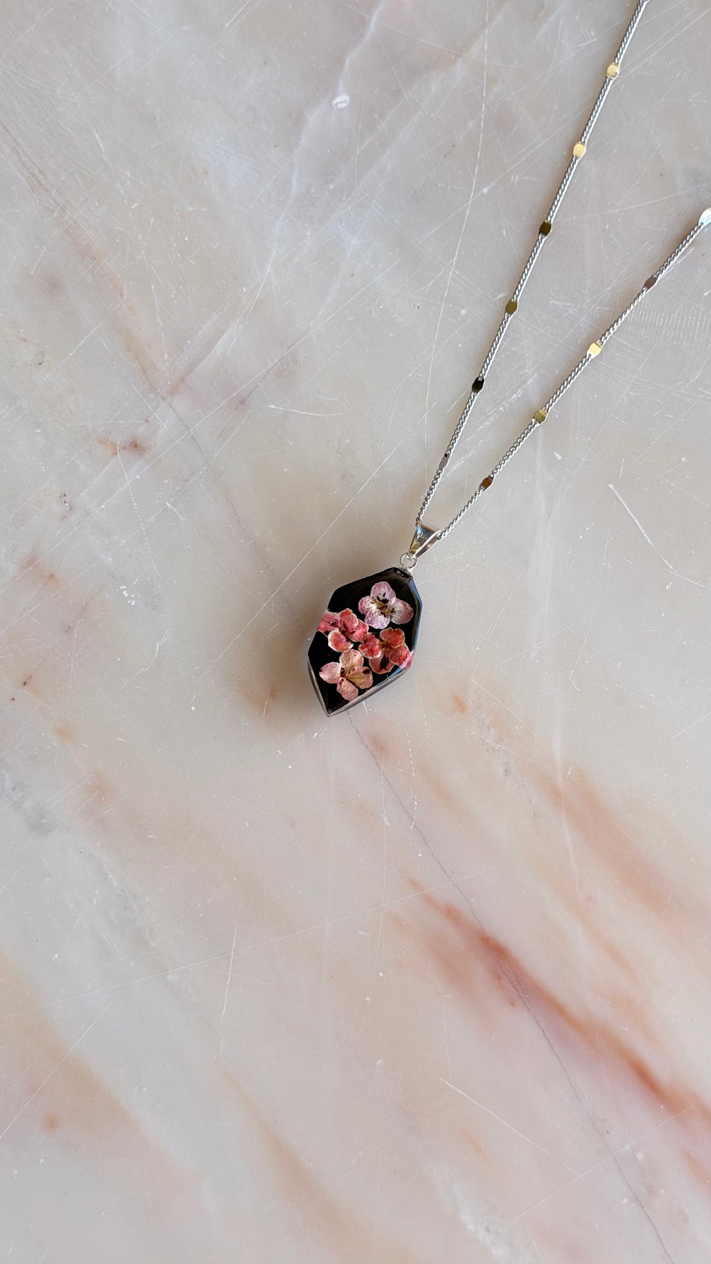 Pink Alyssum Real Flower Necklace