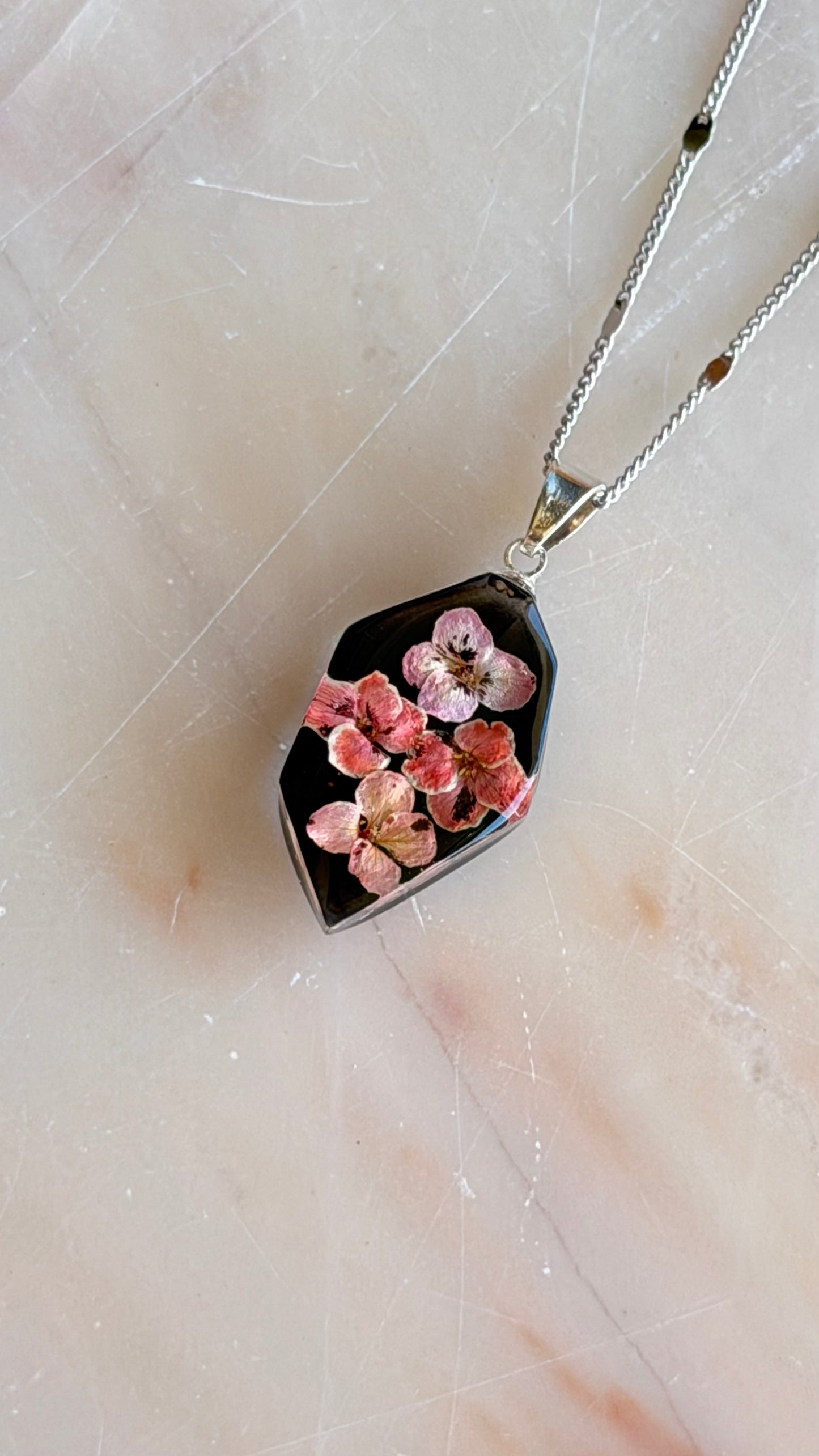 Pink Alyssum Real Flower Necklace