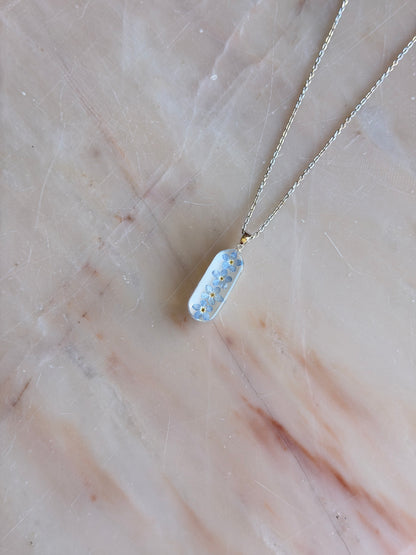Sora Naturale | Real Pressed Forget-Me-Not Necklace - Slim