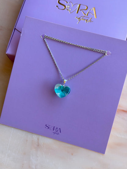 Real Pressed Hydrangea Heart Necklace
