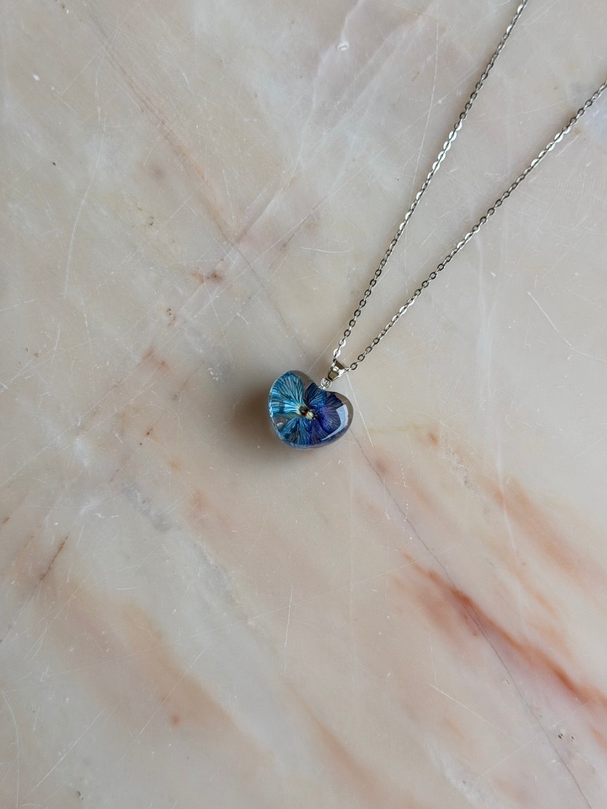 Sora Naturale | Real Pressed Viola Heart Necklace (One-of-a-Kind)
