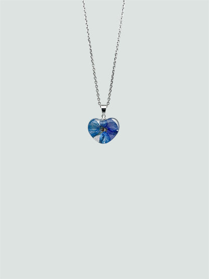 Sora Naturale | Real Pressed Viola Heart Necklace (One-of-a-Kind)