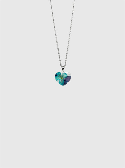 Sora Naturale | Real Pressed Viola Heart Necklace