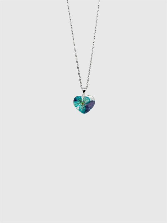 Sora Naturale | Real Pressed Viola Heart Necklace