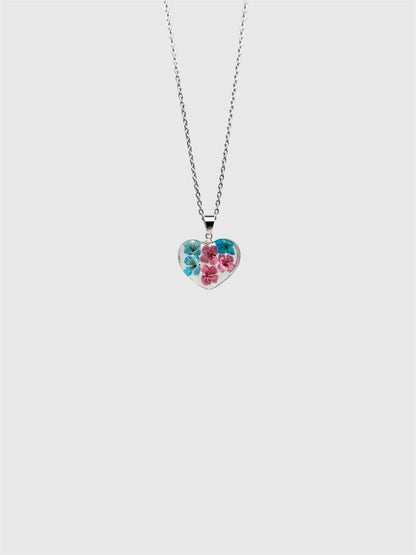 Alyssum Flower Necklace – Real Flower Heart Pendant