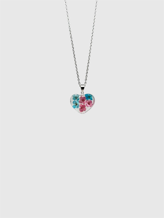 Alyssum Flower Necklace – Real Flower Heart Pendant