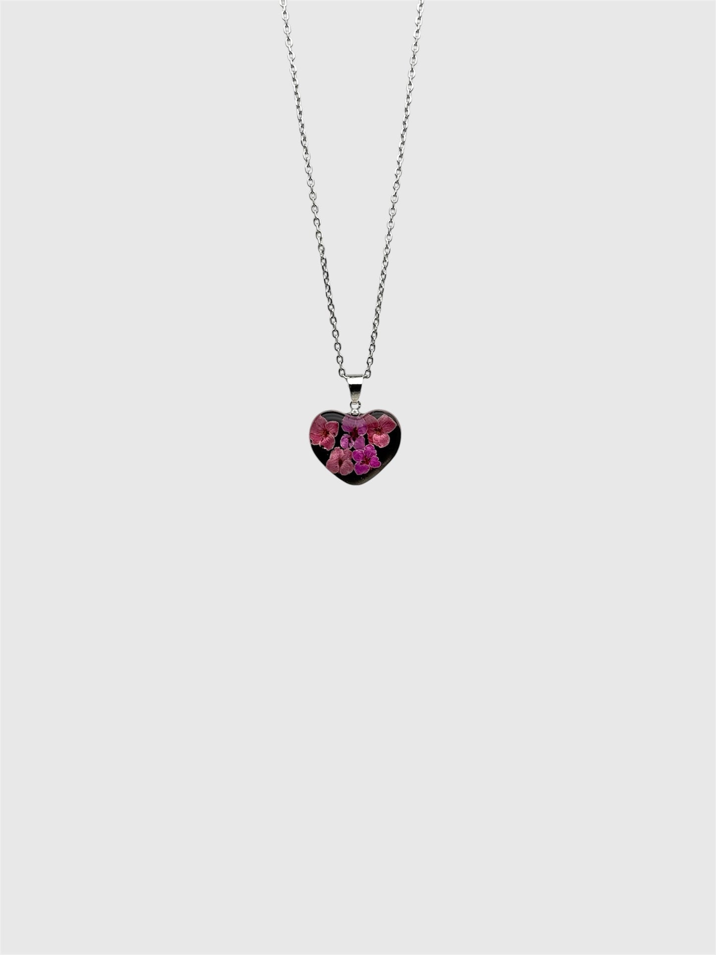 Pink Alyssum Flower Necklace – Real Flower Heart Pendant